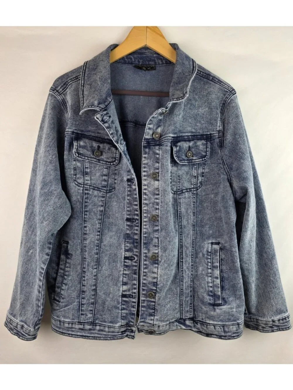 DG2 Diane Gilman Jean Jacket Women's Size 1X Blue Denim Jean Coat Jacket Top